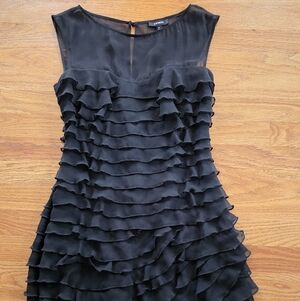 Express Elegant Black Strapless Layered Dress